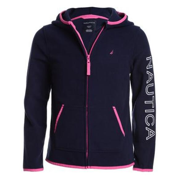 NAUTICA Little Girls Zip-Up Polar Fleece Hoodie Size 5 NWT - Picture 1 of 2